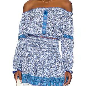 Poupette St Barth Nana Top in Blue Mistral, Size XS 100% cotton NWT